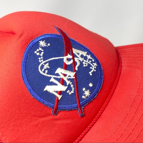 True Vintage Armadillo Brand Red NASA hat Trucker - Picture 4 of 13